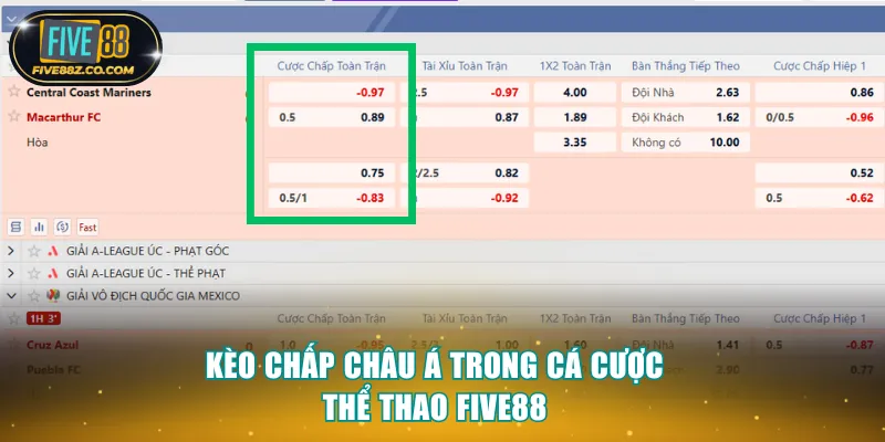 Kèo chấp châu Á trong cá cược thể thao Five88